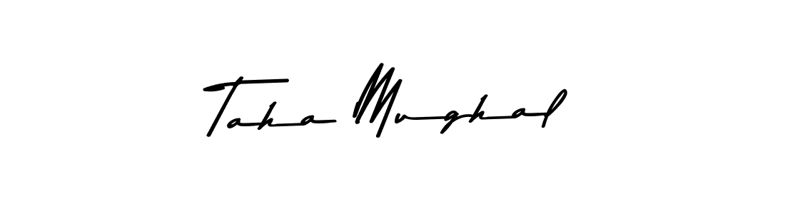 Create a beautiful signature design for name Taha Mughal. With this signature (Asem Kandis PERSONAL USE) fonts, you can make a handwritten signature for free. Taha Mughal signature style 9 images and pictures png