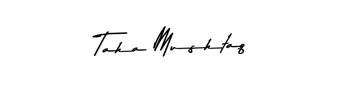 This is the best signature style for the Taha Mushtaq name. Also you like these signature font (Asem Kandis PERSONAL USE). Mix name signature. Taha Mushtaq signature style 9 images and pictures png