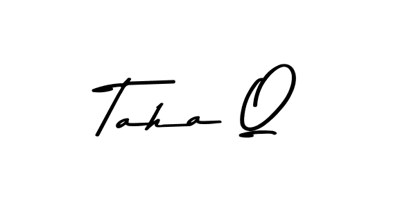 How to make Taha Q name signature. Use Asem Kandis PERSONAL USE style for creating short signs online. This is the latest handwritten sign. Taha Q signature style 9 images and pictures png