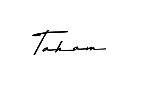 Taham stylish signature style. Best Handwritten Sign (Asem Kandis PERSONAL USE) for my name. Handwritten Signature Collection Ideas for my name Taham. Taham signature style 9 images and pictures png