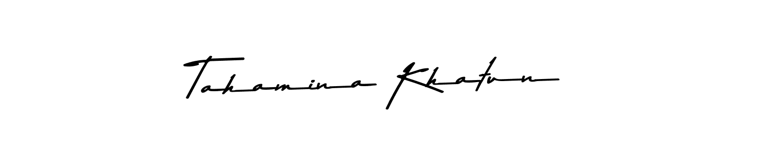 The best way (Asem Kandis PERSONAL USE) to make a short signature is to pick only two or three words in your name. The name Tahamina Khatun include a total of six letters. For converting this name. Tahamina Khatun signature style 9 images and pictures png