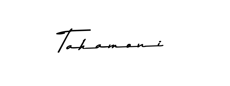 How to make Tahamoni name signature. Use Asem Kandis PERSONAL USE style for creating short signs online. This is the latest handwritten sign. Tahamoni signature style 9 images and pictures png