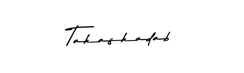 How to make Tahashadab name signature. Use Asem Kandis PERSONAL USE style for creating short signs online. This is the latest handwritten sign. Tahashadab signature style 9 images and pictures png