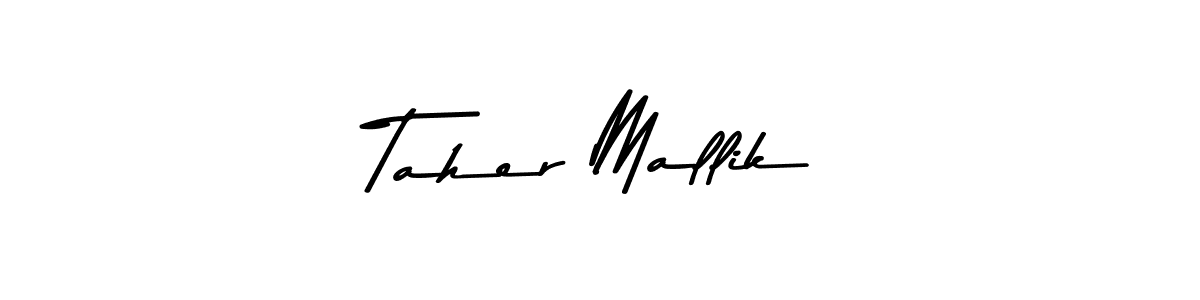 Make a beautiful signature design for name Taher Mallik. With this signature (Asem Kandis PERSONAL USE) style, you can create a handwritten signature for free. Taher Mallik signature style 9 images and pictures png