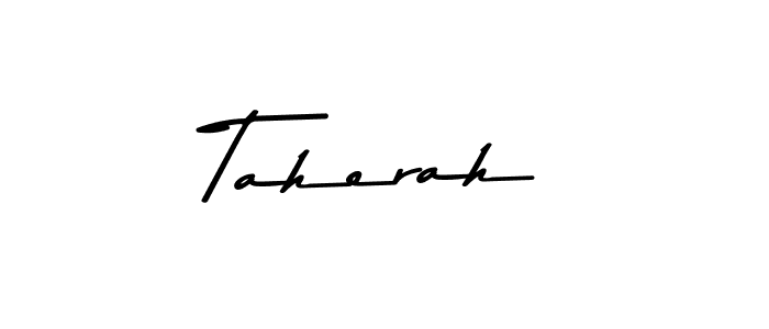 Design your own signature with our free online signature maker. With this signature software, you can create a handwritten (Asem Kandis PERSONAL USE) signature for name Taherah. Taherah signature style 9 images and pictures png