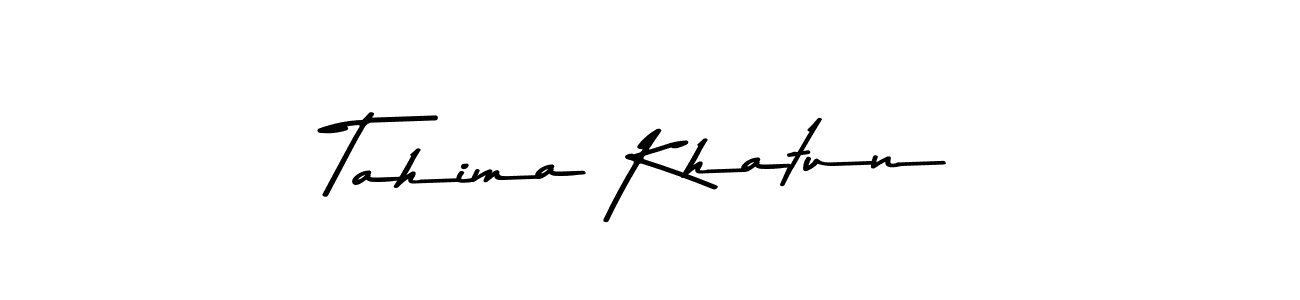 How to make Tahima Khatun name signature. Use Asem Kandis PERSONAL USE style for creating short signs online. This is the latest handwritten sign. Tahima Khatun signature style 9 images and pictures png