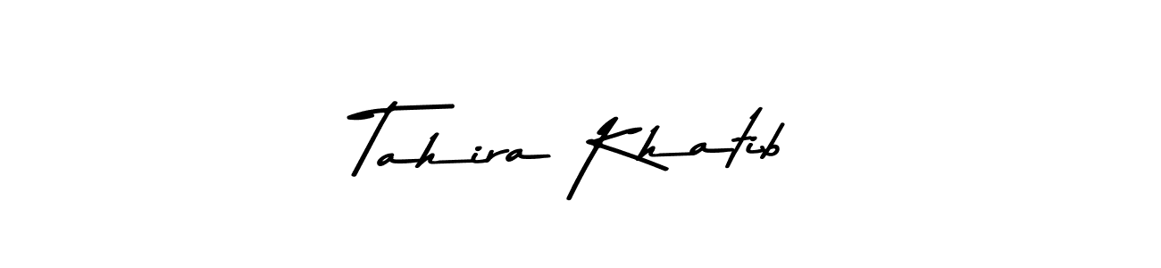 How to make Tahira Khatib name signature. Use Asem Kandis PERSONAL USE style for creating short signs online. This is the latest handwritten sign. Tahira Khatib signature style 9 images and pictures png