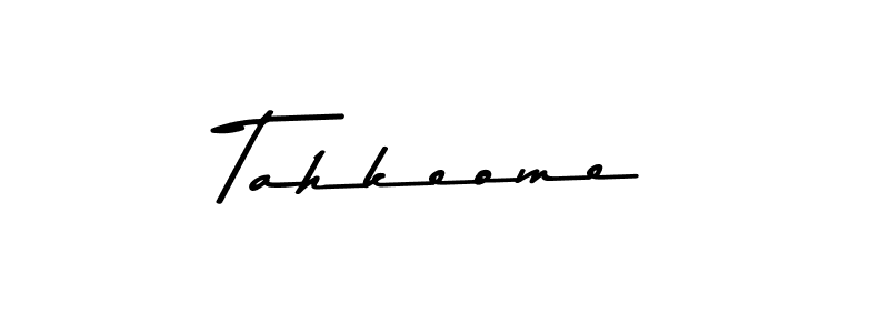 How to make Tahkeome name signature. Use Asem Kandis PERSONAL USE style for creating short signs online. This is the latest handwritten sign. Tahkeome signature style 9 images and pictures png