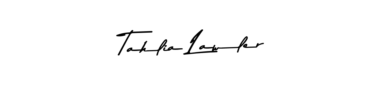 Create a beautiful signature design for name Tahlia Lawler. With this signature (Asem Kandis PERSONAL USE) fonts, you can make a handwritten signature for free. Tahlia Lawler signature style 9 images and pictures png