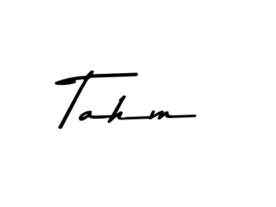 How to make Tahm name signature. Use Asem Kandis PERSONAL USE style for creating short signs online. This is the latest handwritten sign. Tahm signature style 9 images and pictures png