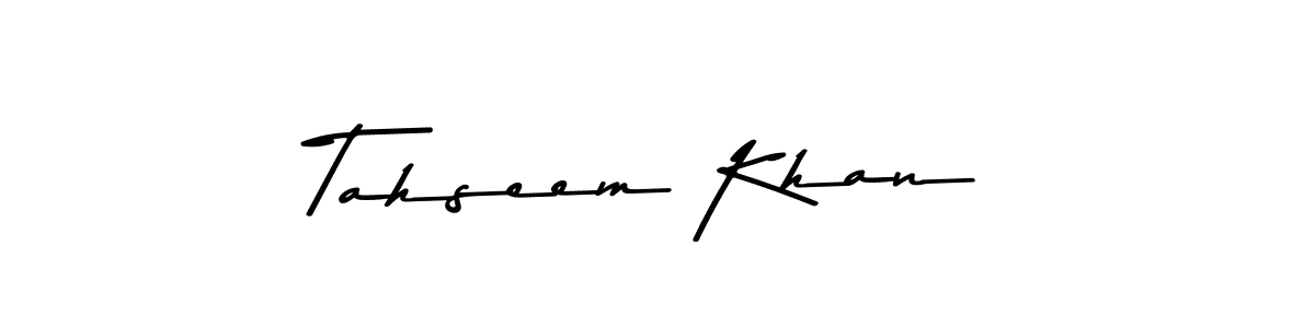 Create a beautiful signature design for name Tahseem Khan. With this signature (Asem Kandis PERSONAL USE) fonts, you can make a handwritten signature for free. Tahseem Khan signature style 9 images and pictures png