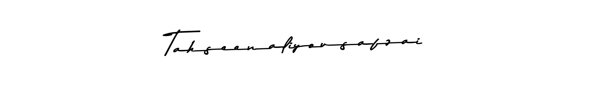 How to make Tahseenaliyousafzai name signature. Use Asem Kandis PERSONAL USE style for creating short signs online. This is the latest handwritten sign. Tahseenaliyousafzai signature style 9 images and pictures png