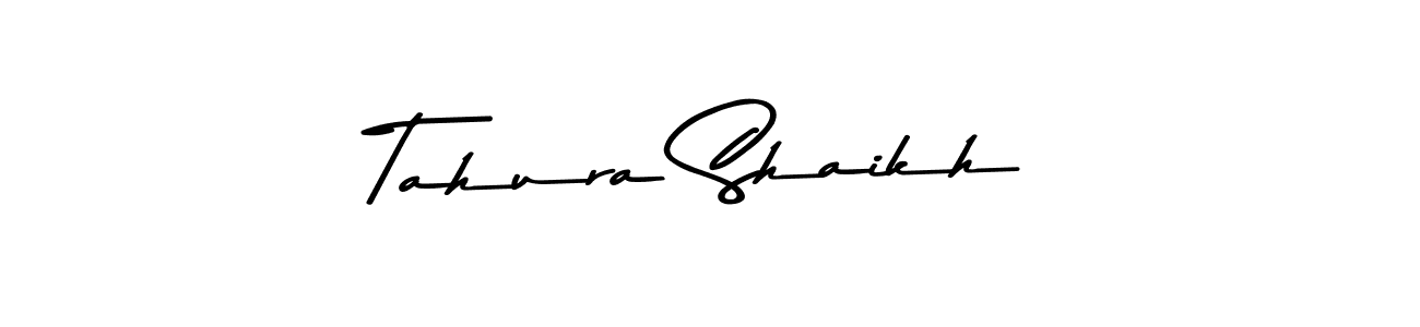 Create a beautiful signature design for name Tahura Shaikh. With this signature (Asem Kandis PERSONAL USE) fonts, you can make a handwritten signature for free. Tahura Shaikh signature style 9 images and pictures png