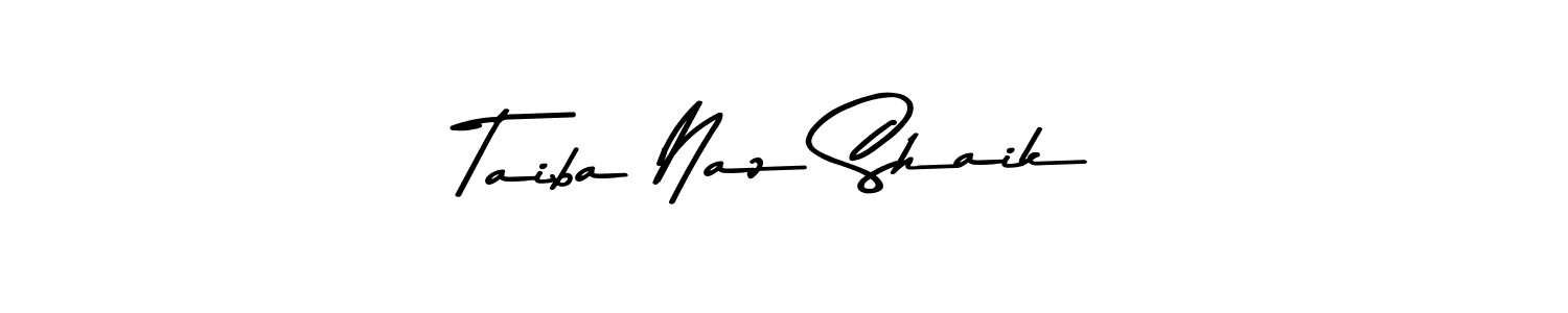 How to make Taiba Naz Shaik name signature. Use Asem Kandis PERSONAL USE style for creating short signs online. This is the latest handwritten sign. Taiba Naz Shaik signature style 9 images and pictures png