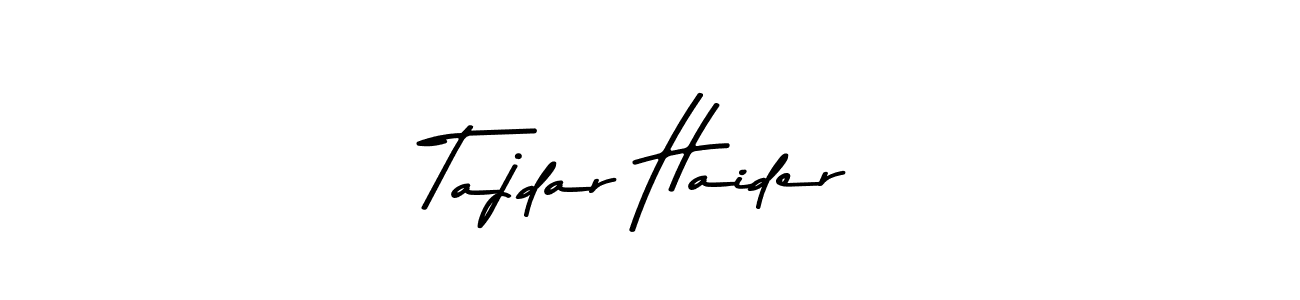 This is the best signature style for the Tajdar Haider name. Also you like these signature font (Asem Kandis PERSONAL USE). Mix name signature. Tajdar Haider signature style 9 images and pictures png