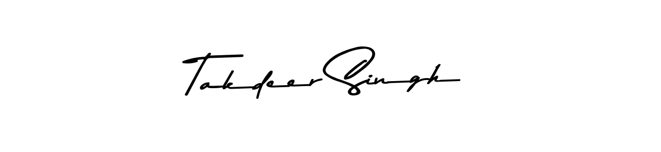 Design your own signature with our free online signature maker. With this signature software, you can create a handwritten (Asem Kandis PERSONAL USE) signature for name Takdeer Singh. Takdeer Singh signature style 9 images and pictures png