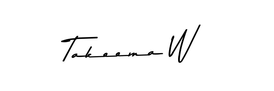 The best way (Asem Kandis PERSONAL USE) to make a short signature is to pick only two or three words in your name. The name Takeema W include a total of six letters. For converting this name. Takeema W signature style 9 images and pictures png