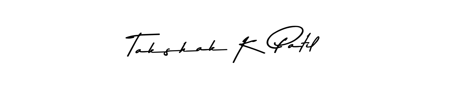 Use a signature maker to create a handwritten signature online. With this signature software, you can design (Asem Kandis PERSONAL USE) your own signature for name Takshak K  Patil. Takshak K  Patil signature style 9 images and pictures png