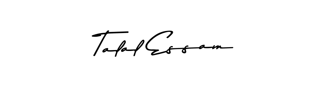 How to make Talal Essam name signature. Use Asem Kandis PERSONAL USE style for creating short signs online. This is the latest handwritten sign. Talal Essam signature style 9 images and pictures png