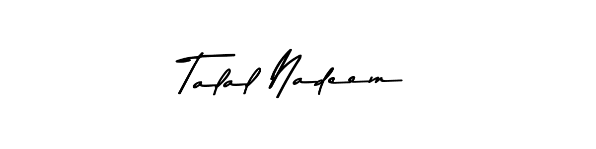 Use a signature maker to create a handwritten signature online. With this signature software, you can design (Asem Kandis PERSONAL USE) your own signature for name Talal Nadeem. Talal Nadeem signature style 9 images and pictures png