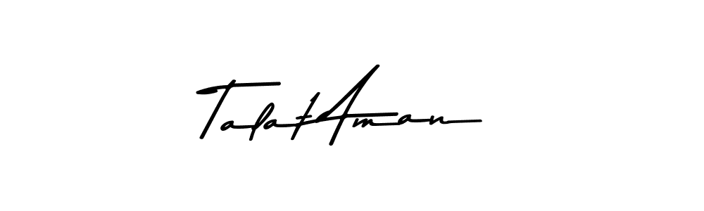 Use a signature maker to create a handwritten signature online. With this signature software, you can design (Asem Kandis PERSONAL USE) your own signature for name Talat Aman. Talat Aman signature style 9 images and pictures png