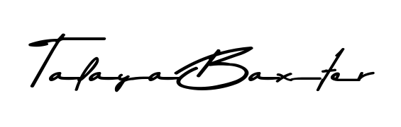 Style your name Talaya Baxter with confidence using Asem Kandis PERSONAL USE signature design. Simple, elegant, and ready for immediate document use. Talaya Baxter signature style 9 images and pictures png