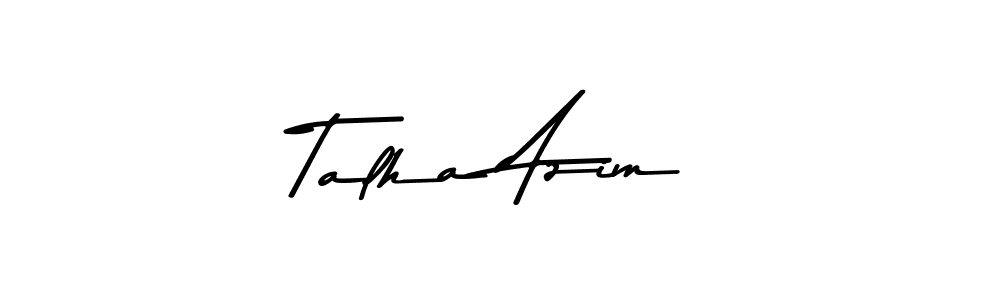 The best way (Asem Kandis PERSONAL USE) to make a short signature is to pick only two or three words in your name. The name Talha Azim include a total of six letters. For converting this name. Talha Azim signature style 9 images and pictures png