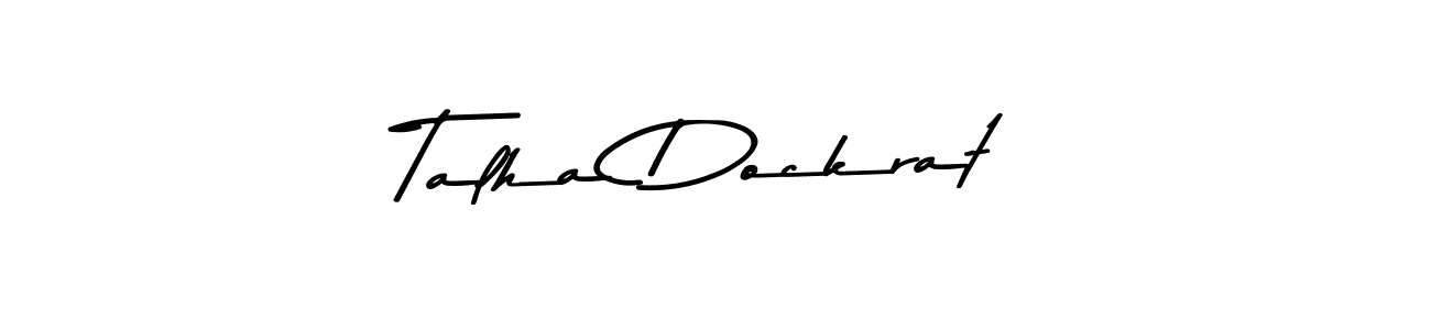 Here are the top 10 professional signature styles for the name Talha Dockrat. These are the best autograph styles you can use for your name. Talha Dockrat signature style 9 images and pictures png