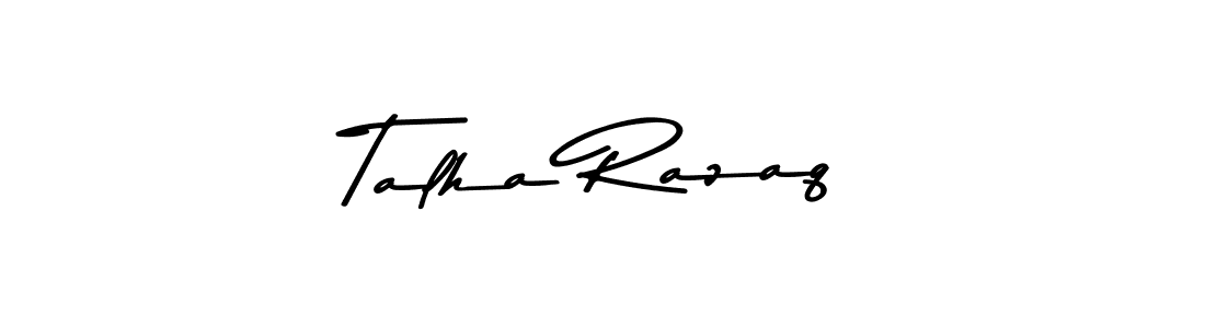 How to make Talha Razaq name signature. Use Asem Kandis PERSONAL USE style for creating short signs online. This is the latest handwritten sign. Talha Razaq signature style 9 images and pictures png