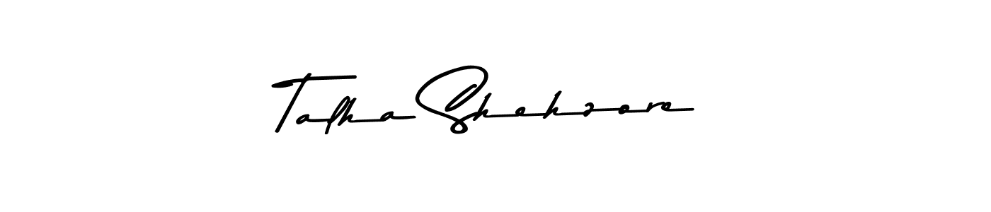 How to make Talha Shehzore name signature. Use Asem Kandis PERSONAL USE style for creating short signs online. This is the latest handwritten sign. Talha Shehzore signature style 9 images and pictures png