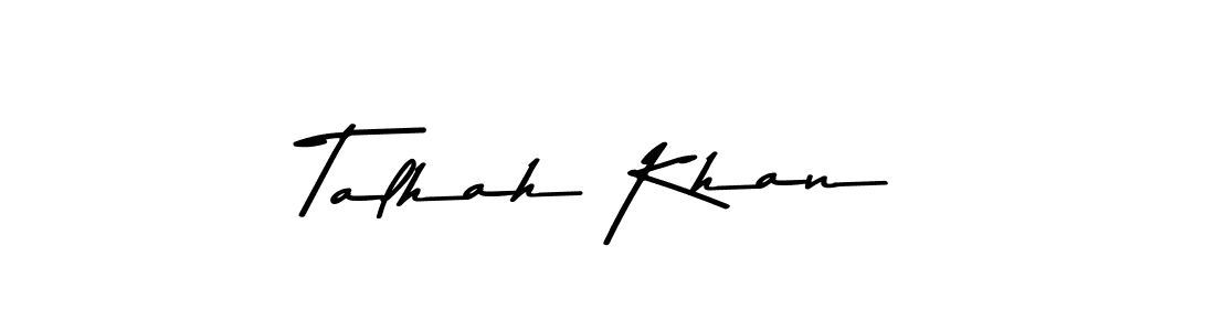How to make Talhah Khan name signature. Use Asem Kandis PERSONAL USE style for creating short signs online. This is the latest handwritten sign. Talhah Khan signature style 9 images and pictures png