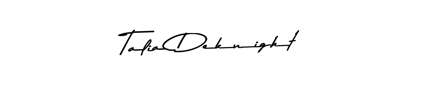This is the best signature style for the Talia Deknight name. Also you like these signature font (Asem Kandis PERSONAL USE). Mix name signature. Talia Deknight signature style 9 images and pictures png