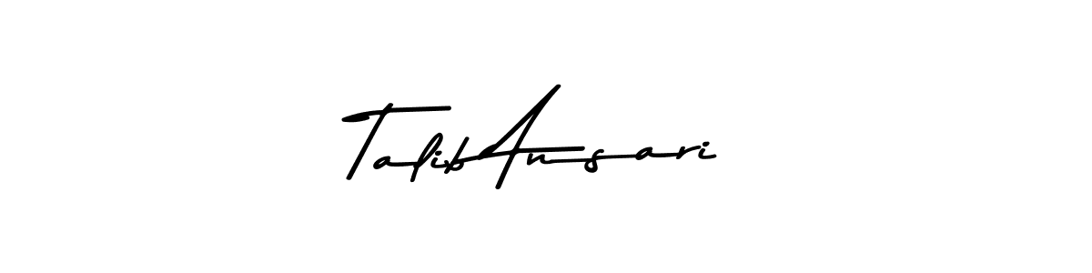 How to make Talib Ansari name signature. Use Asem Kandis PERSONAL USE style for creating short signs online. This is the latest handwritten sign. Talib Ansari signature style 9 images and pictures png