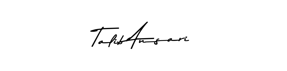 How to make Talib Ansari name signature. Use Asem Kandis PERSONAL USE style for creating short signs online. This is the latest handwritten sign. Talib Ansari signature style 9 images and pictures png