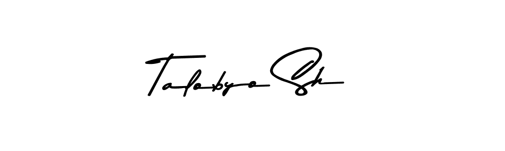 The best way (Asem Kandis PERSONAL USE) to make a short signature is to pick only two or three words in your name. The name Talobyo Sh include a total of six letters. For converting this name. Talobyo Sh signature style 9 images and pictures png