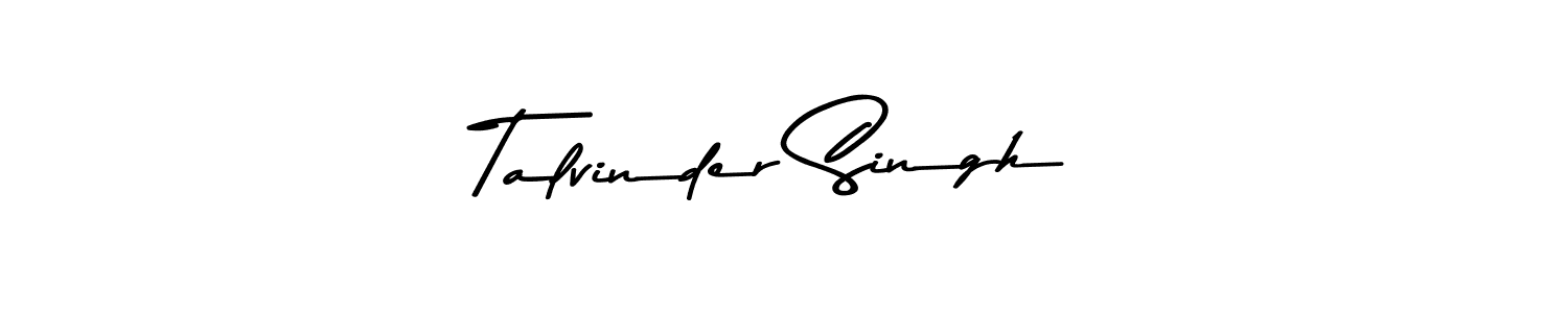 How to make Talvinder Singh name signature. Use Asem Kandis PERSONAL USE style for creating short signs online. This is the latest handwritten sign. Talvinder Singh signature style 9 images and pictures png