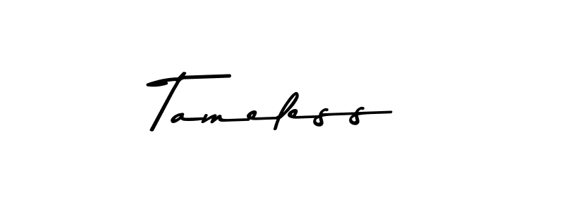 How to make Tameless name signature. Use Asem Kandis PERSONAL USE style for creating short signs online. This is the latest handwritten sign. Tameless signature style 9 images and pictures png