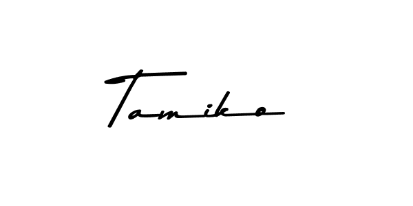 Make a beautiful signature design for name Tamiko. With this signature (Asem Kandis PERSONAL USE) style, you can create a handwritten signature for free. Tamiko signature style 9 images and pictures png