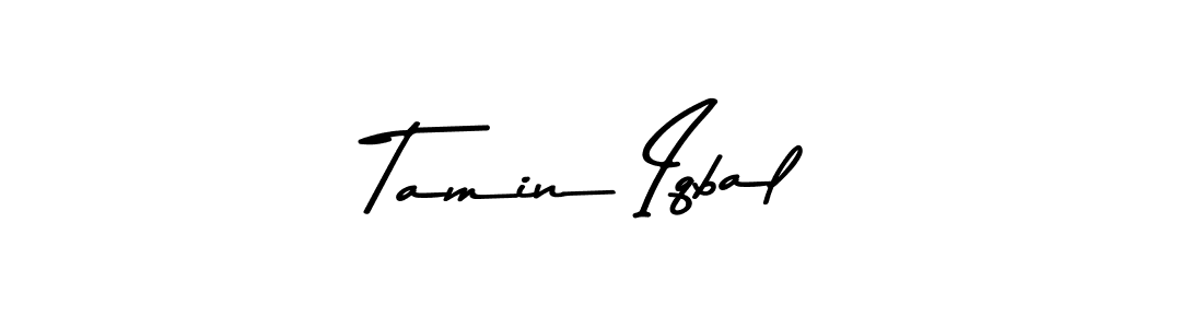 Create a beautiful signature design for name Tamin Iqbal. With this signature (Asem Kandis PERSONAL USE) fonts, you can make a handwritten signature for free. Tamin Iqbal signature style 9 images and pictures png