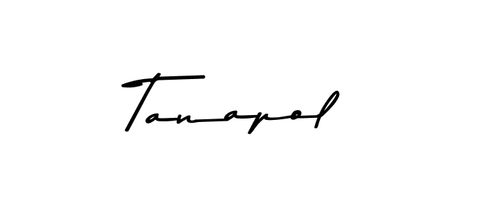 How to make Tanapol name signature. Use Asem Kandis PERSONAL USE style for creating short signs online. This is the latest handwritten sign. Tanapol signature style 9 images and pictures png