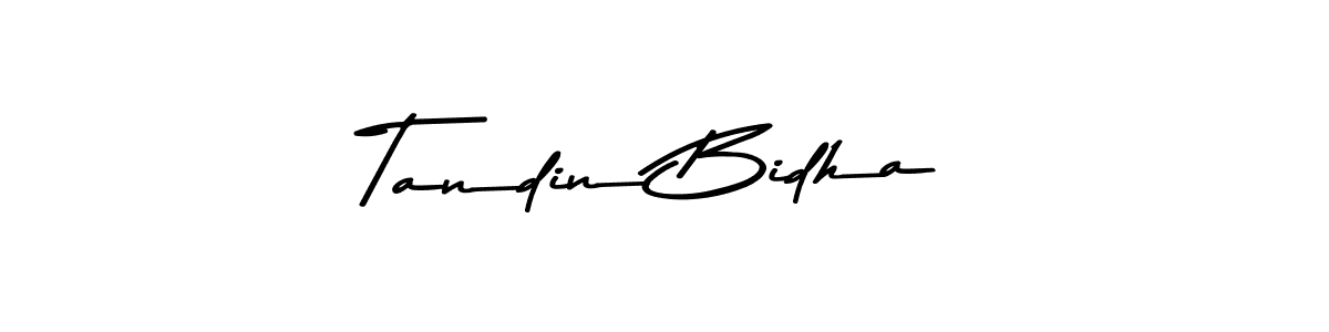 How to make Tandin Bidha name signature. Use Asem Kandis PERSONAL USE style for creating short signs online. This is the latest handwritten sign. Tandin Bidha signature style 9 images and pictures png