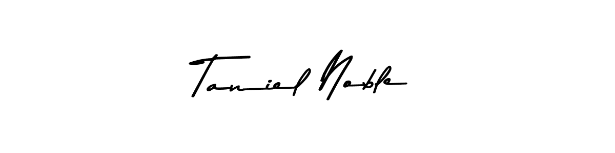 This is the best signature style for the Taniel Noble name. Also you like these signature font (Asem Kandis PERSONAL USE). Mix name signature. Taniel Noble signature style 9 images and pictures png