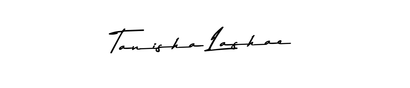 How to make Tanisha Lashae name signature. Use Asem Kandis PERSONAL USE style for creating short signs online. This is the latest handwritten sign. Tanisha Lashae signature style 9 images and pictures png