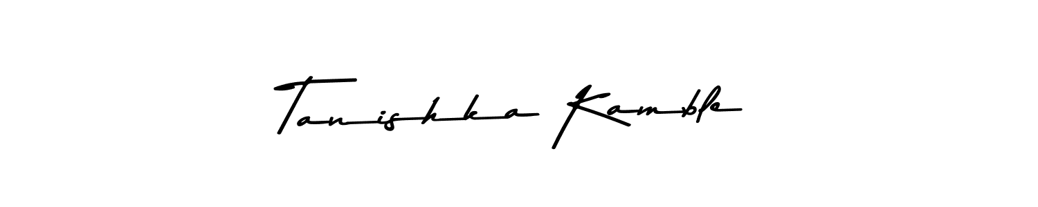How to make Tanishka Kamble name signature. Use Asem Kandis PERSONAL USE style for creating short signs online. This is the latest handwritten sign. Tanishka Kamble signature style 9 images and pictures png