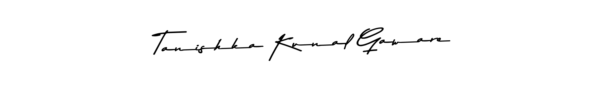 Create a beautiful signature design for name Tanishka Kunal Gaware. With this signature (Asem Kandis PERSONAL USE) fonts, you can make a handwritten signature for free. Tanishka Kunal Gaware signature style 9 images and pictures png