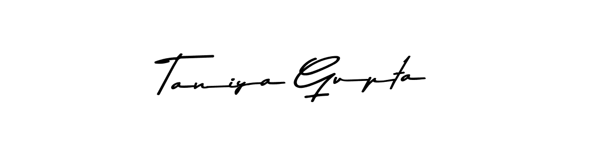How to make Taniya Gupta name signature. Use Asem Kandis PERSONAL USE style for creating short signs online. This is the latest handwritten sign. Taniya Gupta signature style 9 images and pictures png