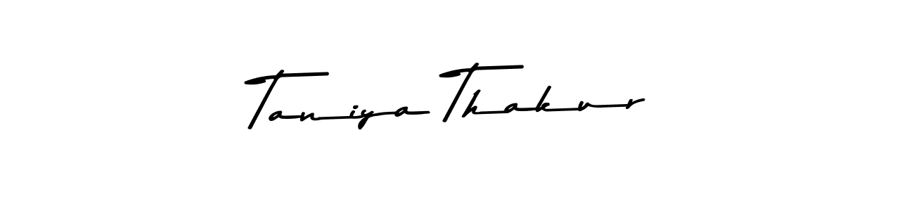 How to make Taniya Thakur name signature. Use Asem Kandis PERSONAL USE style for creating short signs online. This is the latest handwritten sign. Taniya Thakur signature style 9 images and pictures png