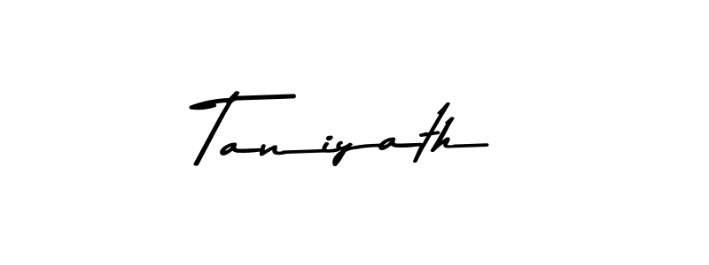 Make a beautiful signature design for name Taniyath. With this signature (Asem Kandis PERSONAL USE) style, you can create a handwritten signature for free. Taniyath signature style 9 images and pictures png