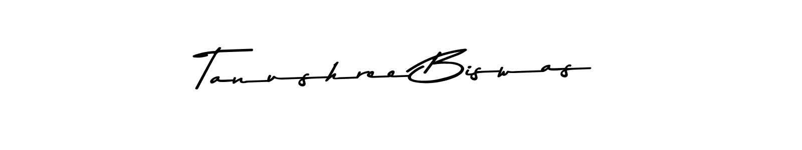 How to make Tanushree Biswas name signature. Use Asem Kandis PERSONAL USE style for creating short signs online. This is the latest handwritten sign. Tanushree Biswas signature style 9 images and pictures png