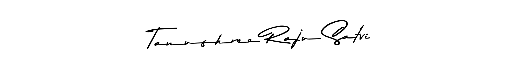 This is the best signature style for the Tanushree Raju Satvi name. Also you like these signature font (Asem Kandis PERSONAL USE). Mix name signature. Tanushree Raju Satvi signature style 9 images and pictures png